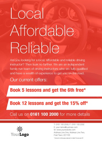 Learning To Drive A5 Leaflets by SC Creative 