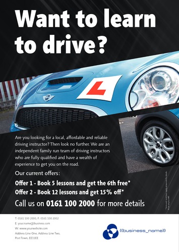 Learning To Drive A5 Leaflets by SC Creative 