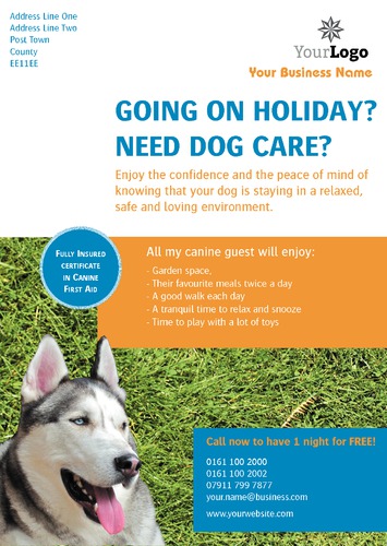 Dog Care A4 Flyers by C V 