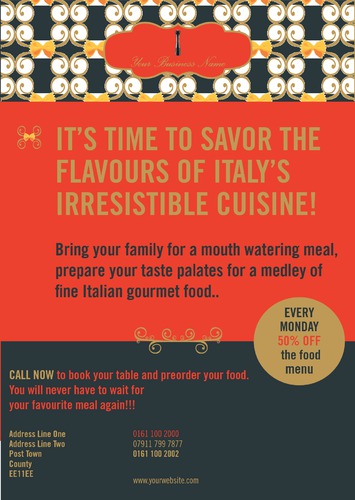 Restaurant A4 Leaflets by C V 