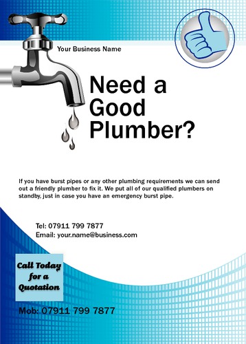 Plumber A6 Leaflets by Mr Neil Watson 