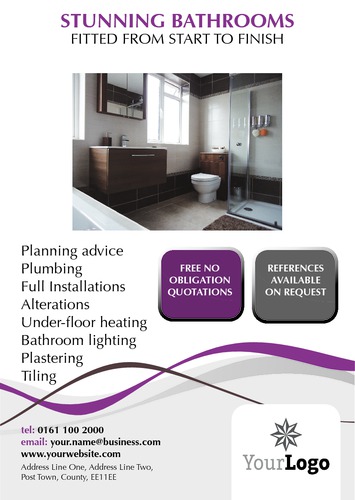 Bathroom Fitters A5 Leaflets by Paul Wongsam 