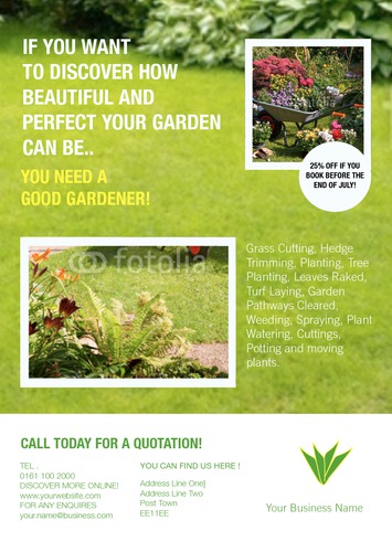 Garden Maintenance A5 Flyers by C V 