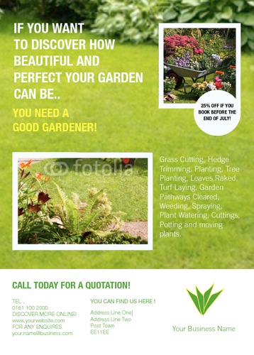 Garden Maintenance A6 Flyers by C V 