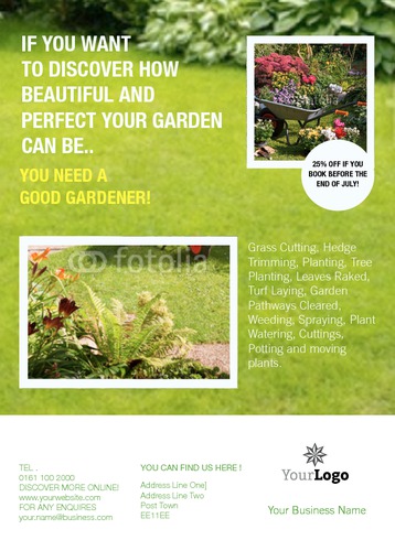 Garden Maintenance A6 Flyers by C V 