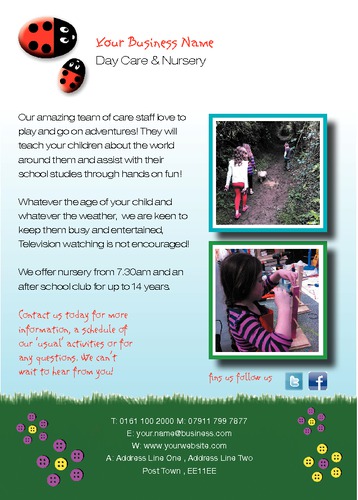 Nursery A6 Leaflets by Miss Laura Marples 