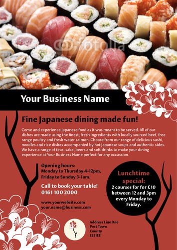 Restaurant A5 Leaflets by Rebecca Doherty 