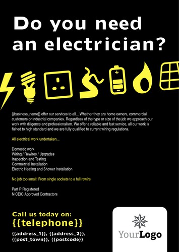 Electrical A5 Leaflets by Paul Wongsam 