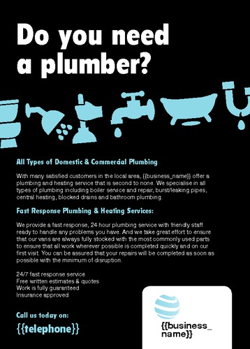 Plumbers A6 Leaflets by Paul Wongsam 