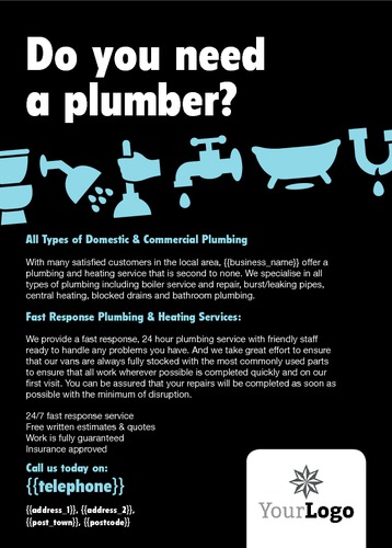 Plumbers A6 Leaflets by Paul Wongsam 
