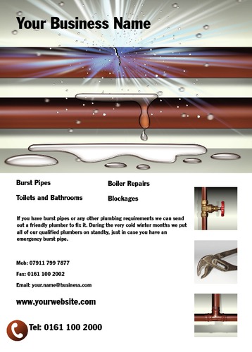 Plumbers A6 Leaflets by Mr Neil Watson 