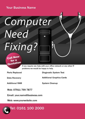 Computer Technicians A6 Leaflets by Mr Neil Watson 