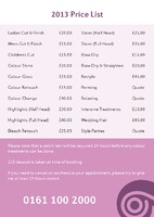 Beauty Salon A5 Leaflets by Rebecca Doherty